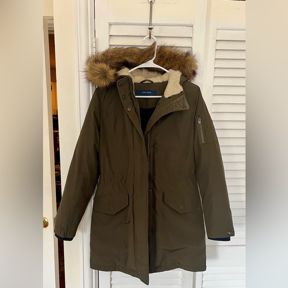 Stylish Cole Haan Military Green Winter Jacket